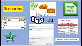 SCENARIOS in LibreOffice Calc Class 10 IT 402  Libre Office Calc SCENARIOS IT 402 [upl. by Arondel723]