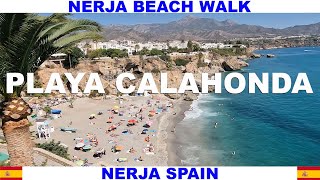 NERJA SPAIN BEACH WALK  BEAUTIFUL PLAYA CALAHONDA [upl. by Ahsiekit]