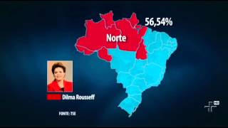 Presidente Dilma venceu em 15 estados enquanto Aécio Neves foi vitorioso em 11 além do Dist [upl. by Oiralednac]