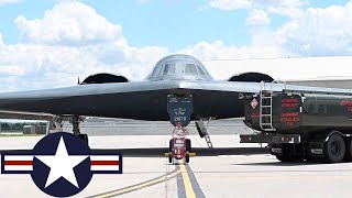 US Air Force B2 Spirit strategic stealth bombers Refueling [upl. by Oly]