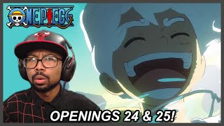 NEW ONE PIECE OPENING  One Piece Openings 24 amp 25 Reaction [upl. by Raffin]