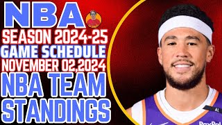 NBA LATEST TEAM STANDINGS NOVEMBER 012024DEVIN BOOKER 40 POINTS 8 ASSISTSNBA LATEST GAME SCHEDULE [upl. by Eng715]