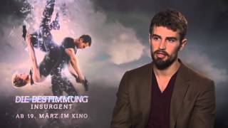 Theo James wears beard NEW Interview for INSURGENT  ALLEGIANT [upl. by Jaal]