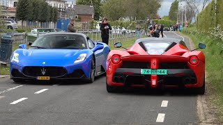 Supercars Leaving Car Show  GTR R35 Wagon LaFerrari MC20 Akrapovic GT3 RS 1000HP Skyline R33 [upl. by Rede]