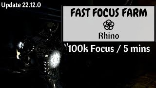 Warframe  Fast Focus Farm Rhino [upl. by Ayikin]