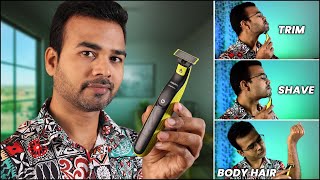 All in One Trimmer under ₹2000  Philips QP262010 OneBlade Face  Body Hybrid Trimmer Review [upl. by Karim]