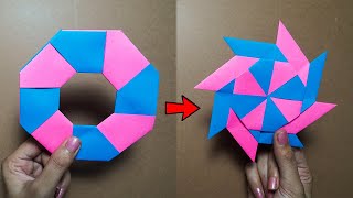 HOW TO MAKE A TRANSFORMING NINJA STAR with 8 Sides [upl. by Annaes]