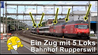 Ein Zug mit 5 Loks  Bahnhof Rupperswil [upl. by Greenberg]