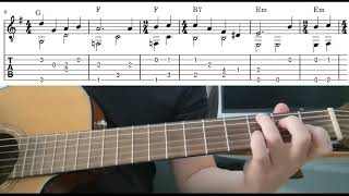 Sally Song The Nightmare Before Christmas  Easy Fingerstyle Guitar Playthrough Lesson With Tabs [upl. by Ahtnahc686]