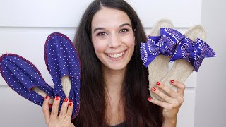 Espadrilles DIY  2 Tutorial classiche e ciabattine  Un punto alla volta [upl. by Milty]