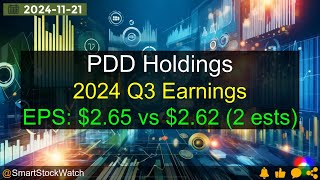 EPS Beat by 1 PDD Holdings  2024 Q3 Earnings Analysis [upl. by Euqinehs]