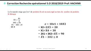 correction examen recherche opérationnelle SO [upl. by Aehtrod]