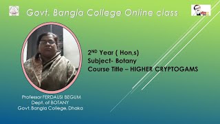 Hons 2nd Year  Subject  Botany   Course Title  Higher Cryptogams [upl. by Maiocco]