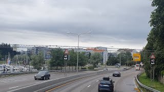 Double decker bus Oslo to Lysaker via Skøyen  Driving buss for tog  july 2021 Oslo Norway [upl. by Lerrej907]