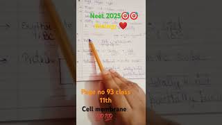 Cell membrane biology important topic in neet exam neet2025biology 🎯🎯❤️💯💯💯 [upl. by Benoite615]