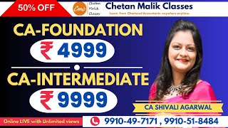 CA Foundation  4999 amp CA Intermediate  9999  Online live classes with unlimited views [upl. by Aliuqaj719]