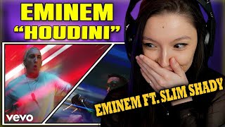 Slim Shady ft Eminem  Houdini  FIRST TIME REACTION [upl. by Ecydnac]