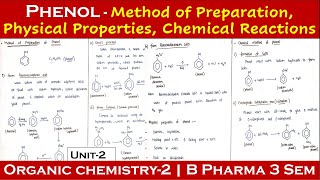 Method of preparation of phenol  Chemical reaction of phenol  Physical properties of phenol POC2 [upl. by Daphie]