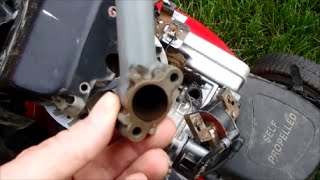 Troy Bilt Self Propelled 675HP BampS Engine Lawn Mower  Broken Intake Tube Part II  June 1 2015 [upl. by Toole689]