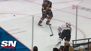 Alex DeBrincat Sets Up Jonathan Toews With Beautiful CrossIce Pass [upl. by Ecidnacal]