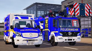 Blue Emergency Call 112  Bonn Firefighters Ambulances on Duty 4K [upl. by Schenck]