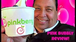 Pinkberry® Pink Bubbly Frozen Yogurt REVIEW [upl. by Skerl]