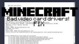 How To Fix Minecraft Bad Video Card Drivers Error Windows 7 2013 [upl. by Mirabella]