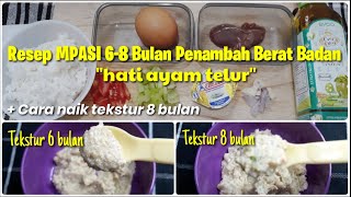 RESEP MPASI PENAMBAH BERAT BADAN BAYI 68 BULAN  CARA NAIK TEKSTUR MPASI 8 BULAN [upl. by Agace]