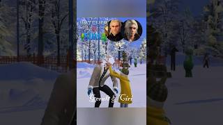 Geralt and Ciris Snowball Fight  Sims 4 Witcher 3 sims4 witcher3 geraltofrivia ciri gaming [upl. by Profant]