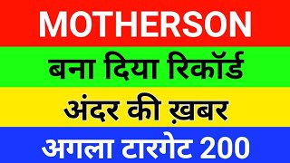 Motherson sumi latest newsBuy or not  Samvardhan a motherson share latest news [upl. by Arline]