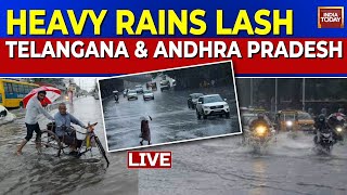 LIVE Hyderabad Schools Shut Today Amid Floods Work From Home Advisory For It Firms  Monsoon News [upl. by Mirilla]