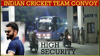 Indian Cricket Team High Security Convoy exiting from the Stadium  TEAM INDIA BUS [upl. by Leighland625]