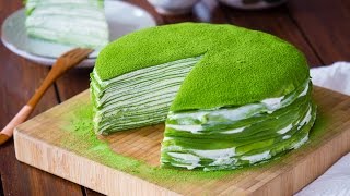 Eng Sub 抹茶千层蛋糕 Matcha mille crepe cake【曼食慢语第92集】 [upl. by Ahgiel207]