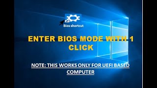 Enter Computer bios without pressing BIOS keywith one clickApplicable only for UEFI based PC [upl. by Oisinoid]