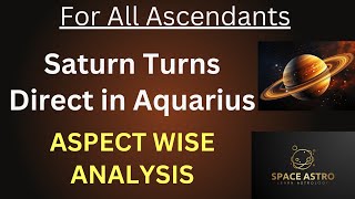 Saturn Turns Direct in Aquarius Aspect wise Analysis for All Ascendants on 15th November 2024 [upl. by Nosam866]