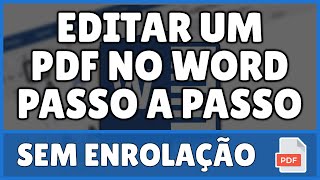 Como Editar um PDF no Word [upl. by Mervin]