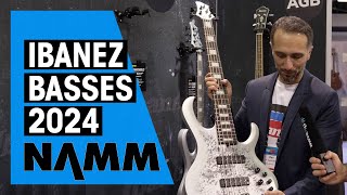 New Ibanez Basses  NAMM 24 [upl. by Yanrahs]