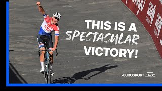 quotA Stunning Performancequot 🔥  Van Der Poel Claims Memorable 2021 Strade Bianche Title  Eurosport [upl. by Keller370]