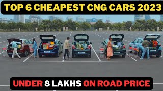 TOP 6 CHEAPEST CNG CARS UNDER 8 LAKHS 2023 [upl. by Uzia]