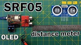 Ultrasonic sensor SRF05 ESP8266  SRF05 OLED ESP8266  distance meter OLED [upl. by Atiuqrahs]