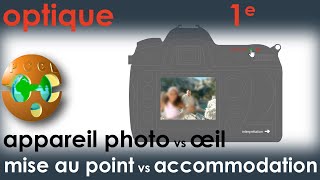 Appareil photo vs œil Mise au point vs accommodation PhysiqueChimie 1e contrôle continu BAC [upl. by Aldred]