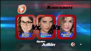 Iliana Beilis vs Samsara Huesca vs Paulina Muro los knockouts La voz México 2014 [upl. by Adnulahs961]