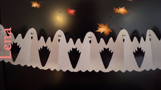 𝗞𝗿𝗲𝗮𝘁𝗶v𝗲 𝗧𝗶𝗽𝗽𝘀 v𝗼𝗻 𝗟𝗲𝗻𝗮 👻 Halloween Ghost Garland DIY 👻 Geist Halloween Girlande basteln aus Papier [upl. by Azeret]