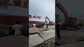 Undocking of steel light boat shortvideo [upl. by Anerec701]