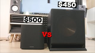 Klipsch 12 inch vs Bowers amp Wilkins 8 inch Subwoofer Test [upl. by Nohsreg]