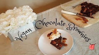 HOW TO MAKE VEGAN CHOCOLATE BROWNIES  Quick amp Easy Recipe [upl. by Jillene]