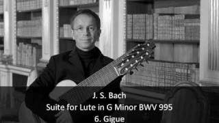 J S Bach  Suite for Lute in G Minor BWV 995  6 Gigue 66 [upl. by Batista]