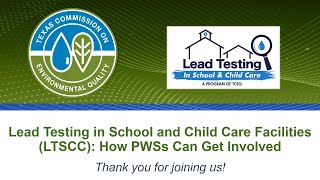 20 Lead Testing in School and Child Care Facilities LTSCC How PWSs Can Get Involved [upl. by Aiset725]