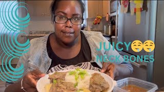 GRUBBIN‼️🤤NECK BONES amp GRAVY BUTTERED WHITE RICE MUKBANG‼️ [upl. by Samantha]