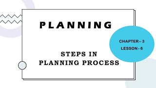 Planning Process  Steps in Planning Process  Planning Function  Functions of Management [upl. by Schalles]